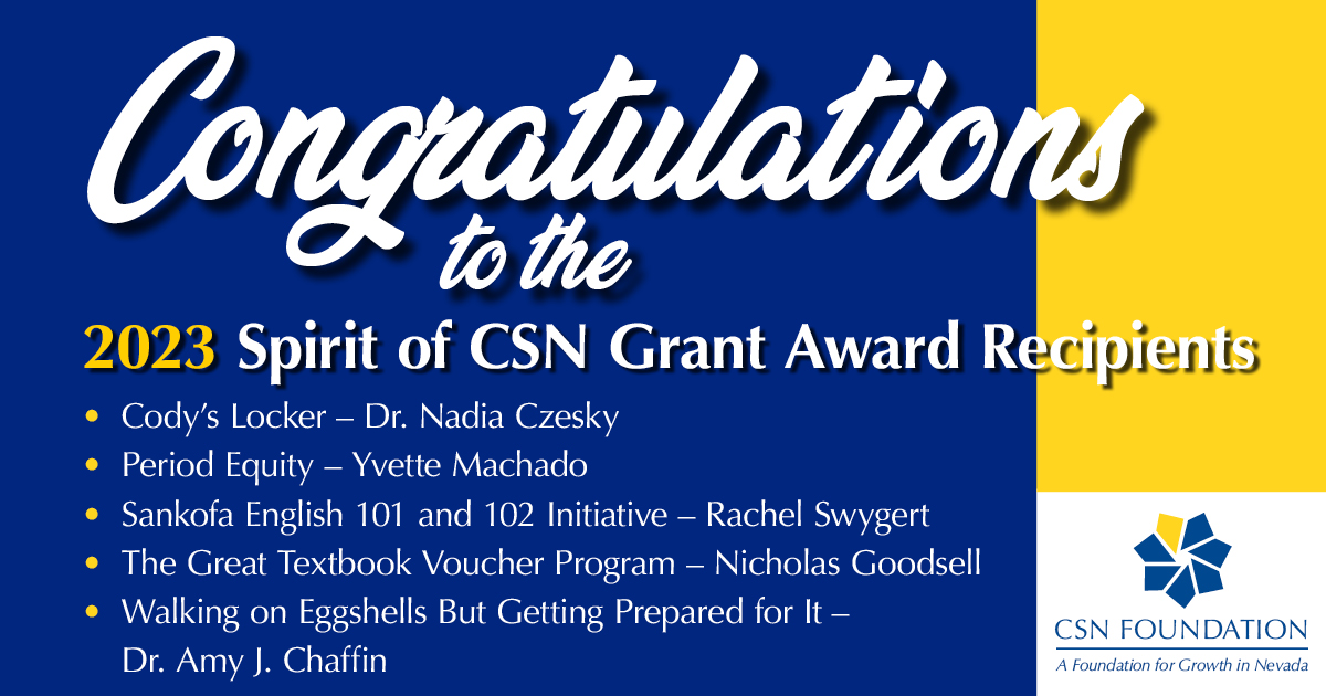 List of 2023-2024 Spirit of CSN Grant Award recipients